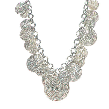 David Yurman Sterling Silver Diamond 32mm Cable Coil Necklace 1 of 6