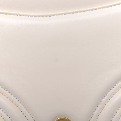 Gucci Calfskin Matelasse Sylvie Web Small GG Marmont Top Handle Shoulder Bag White 8 of 14