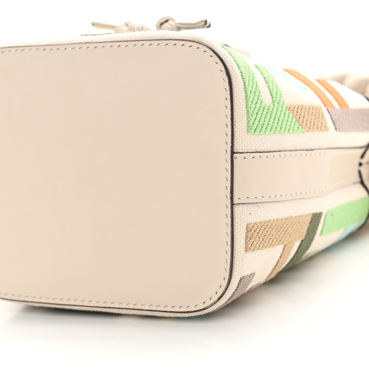 Canvas Vitello Grace F is Fendi FF Multicolor Embroidered Mini Mon Tresor Bucket Bag Grezzo Multicolor Latte