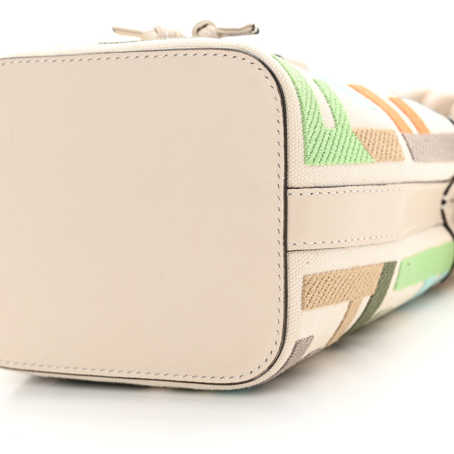Fendi Canvas Vitello Grace F is Fendi FF Multicolor Embroidered Mini Mon Tresor Bucket Bag Grezzo Multicolor Latte 10 of 15
