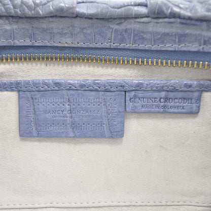 Nancy Gonzalez Crocodile Shoulder Bag Blue 7 of 7