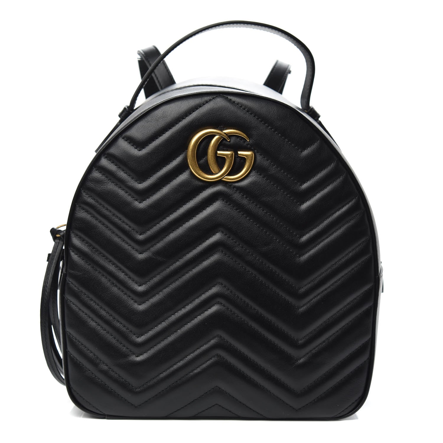 Gucci Calfskin Matelasse GG Marmont Dome Backpack Black 1 of 10