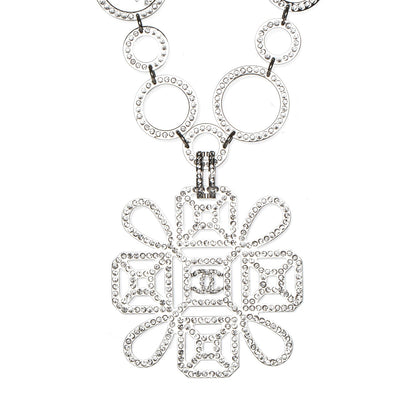 Chanel Crystal Strass Necklace Silver 1 of 5
