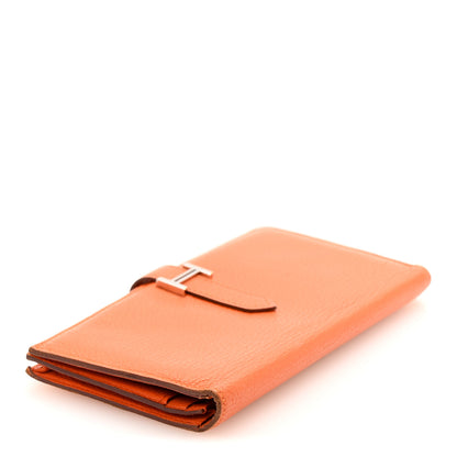 Hermes Chevre Mysore Bearn Gusset Wallet Orange 4 of 10