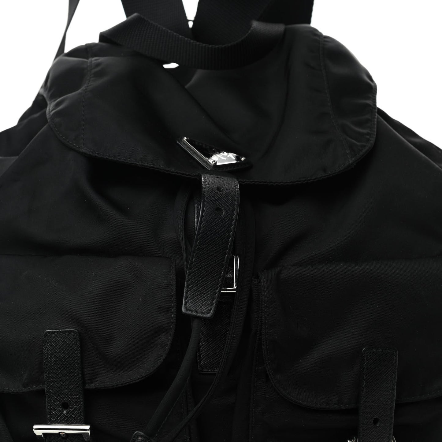 Tessuto Nylon Saffiano Medium Backpack Black