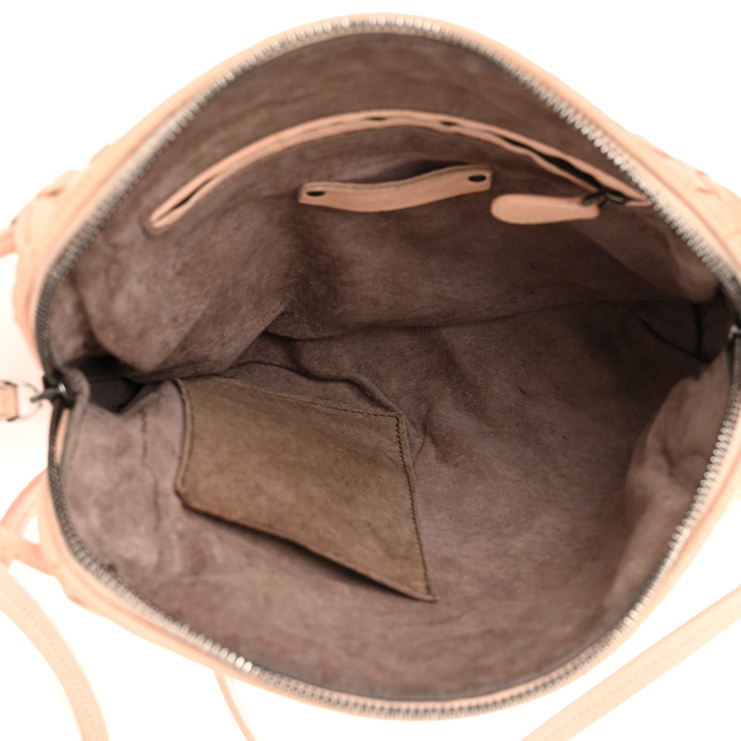 Nappa Intrecciato Nodini Crossbody Messenger Nude