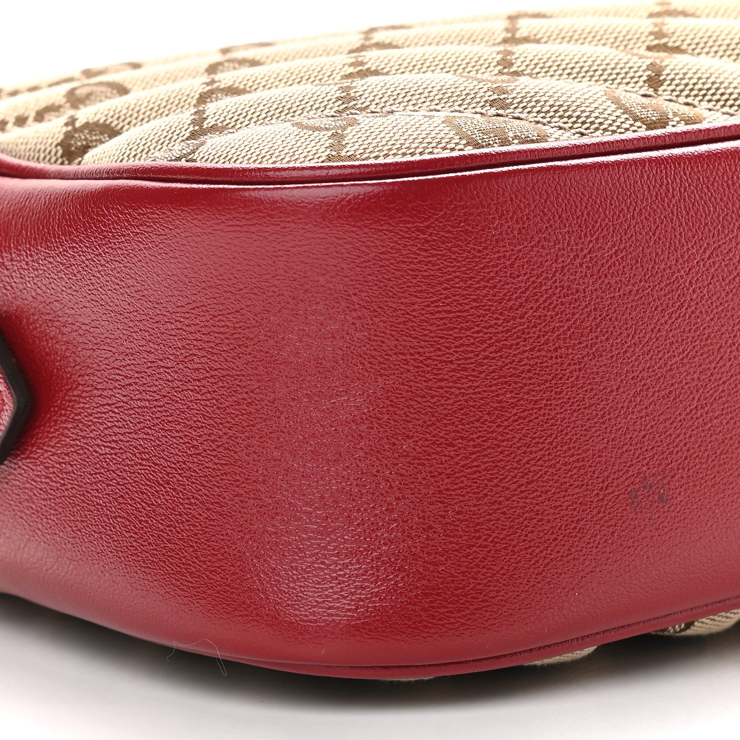 Gucci Monogram Azalea Calfskin Matelasse Diagonal Small GG Marmont Chain Shoulder Bag Beige Ebony New Cherry Red 8 of 9