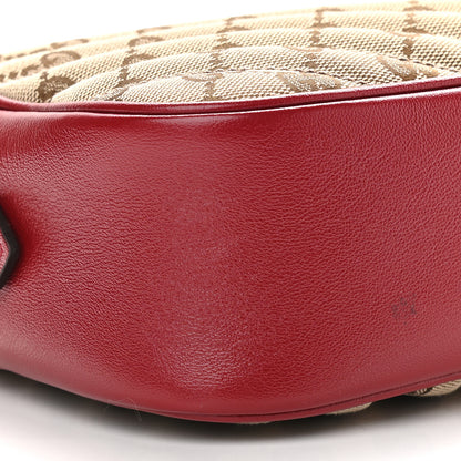 Gucci Monogram Azalea Calfskin Matelasse Diagonal Small GG Marmont Chain Shoulder Bag Beige Ebony New Cherry Red 8 of 9