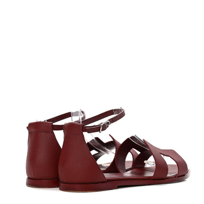 Hermes Epsom Santorini Sandals 36.5 Rouge H 7 of 17