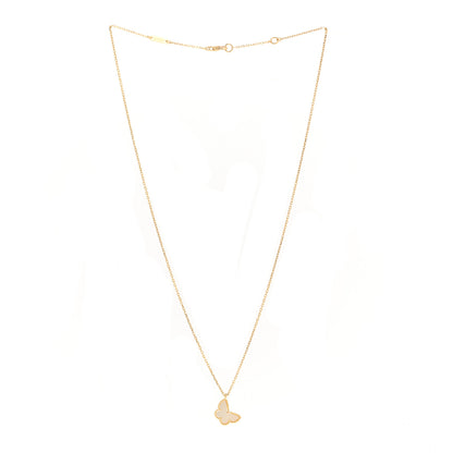Van Cleef & Arpels 18K Yellow Gold Mother of Pearl Sweet Alhambra Butterfly Pendant Necklace 3 of 6