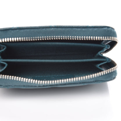 Chanel Caviar Quilted Zip Coin Purse Dark Turquoise 5 of 9