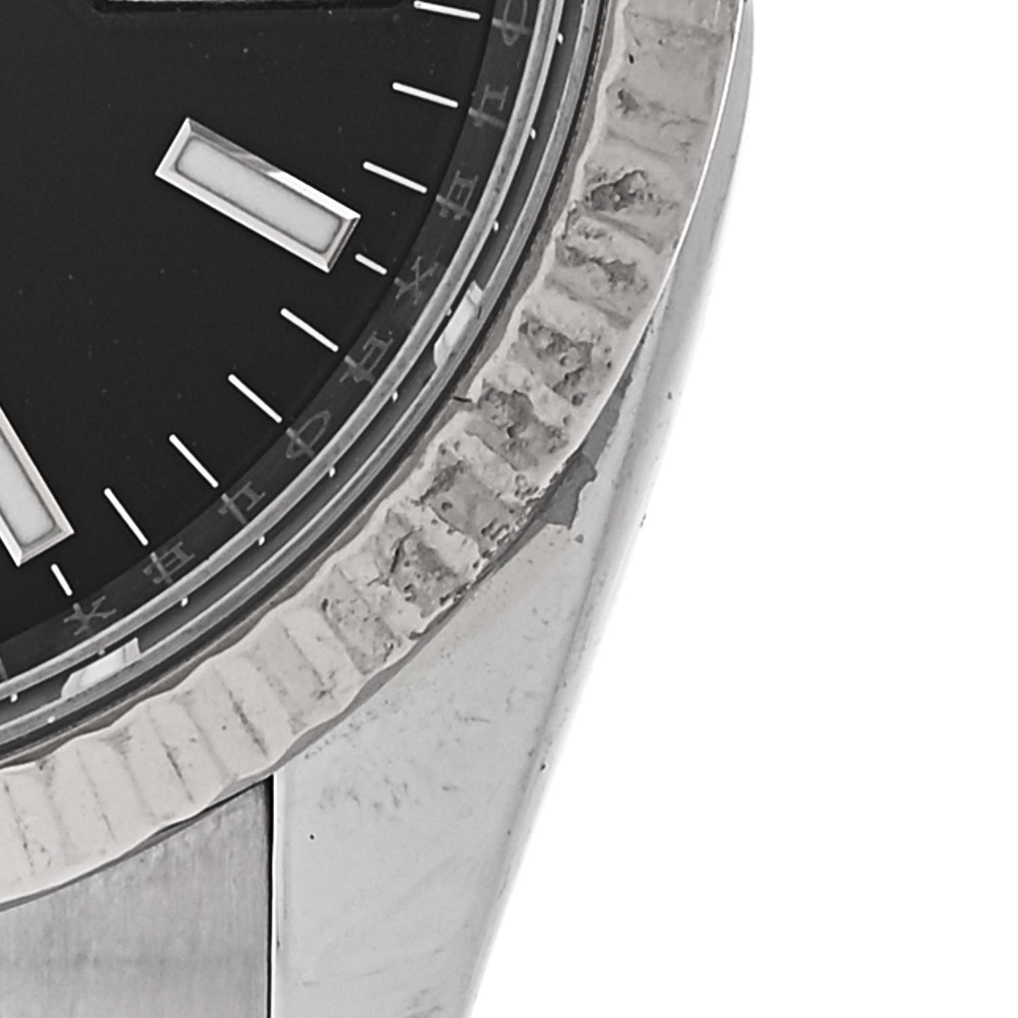 Stainless Steel 18K White Gold 34mm Oyster Perpetual Datejust Watch Black 115234