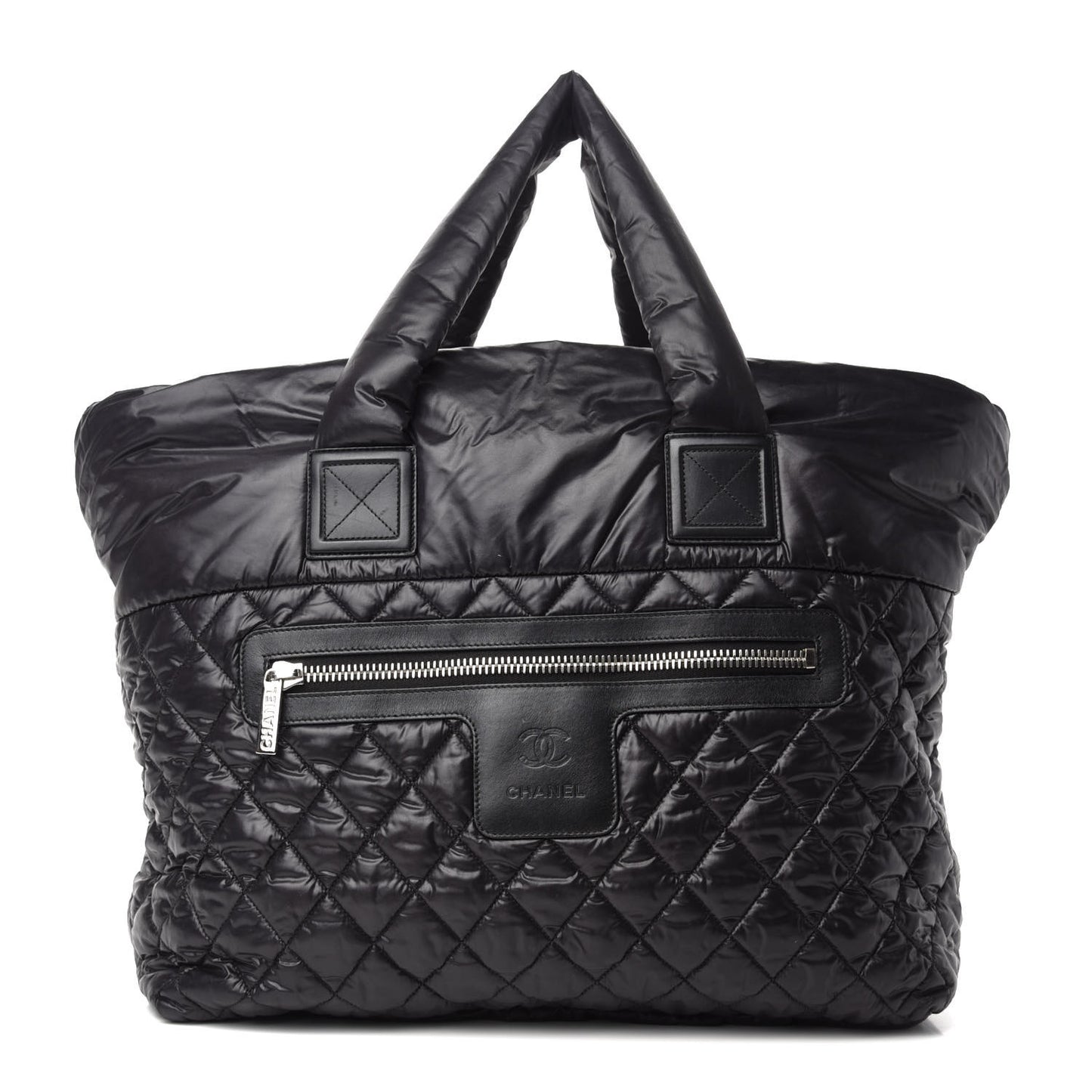 Nylon Quilted Large Coco Cocoon Tote Black
