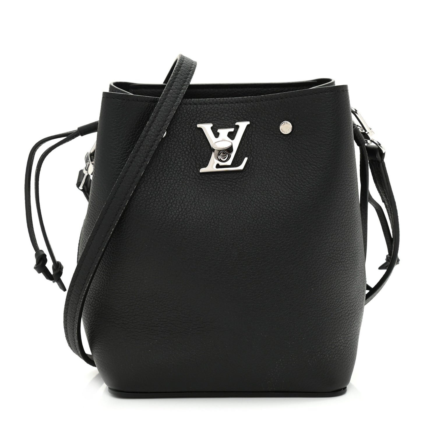 Calfskin Nano Lockme Bucket Black
