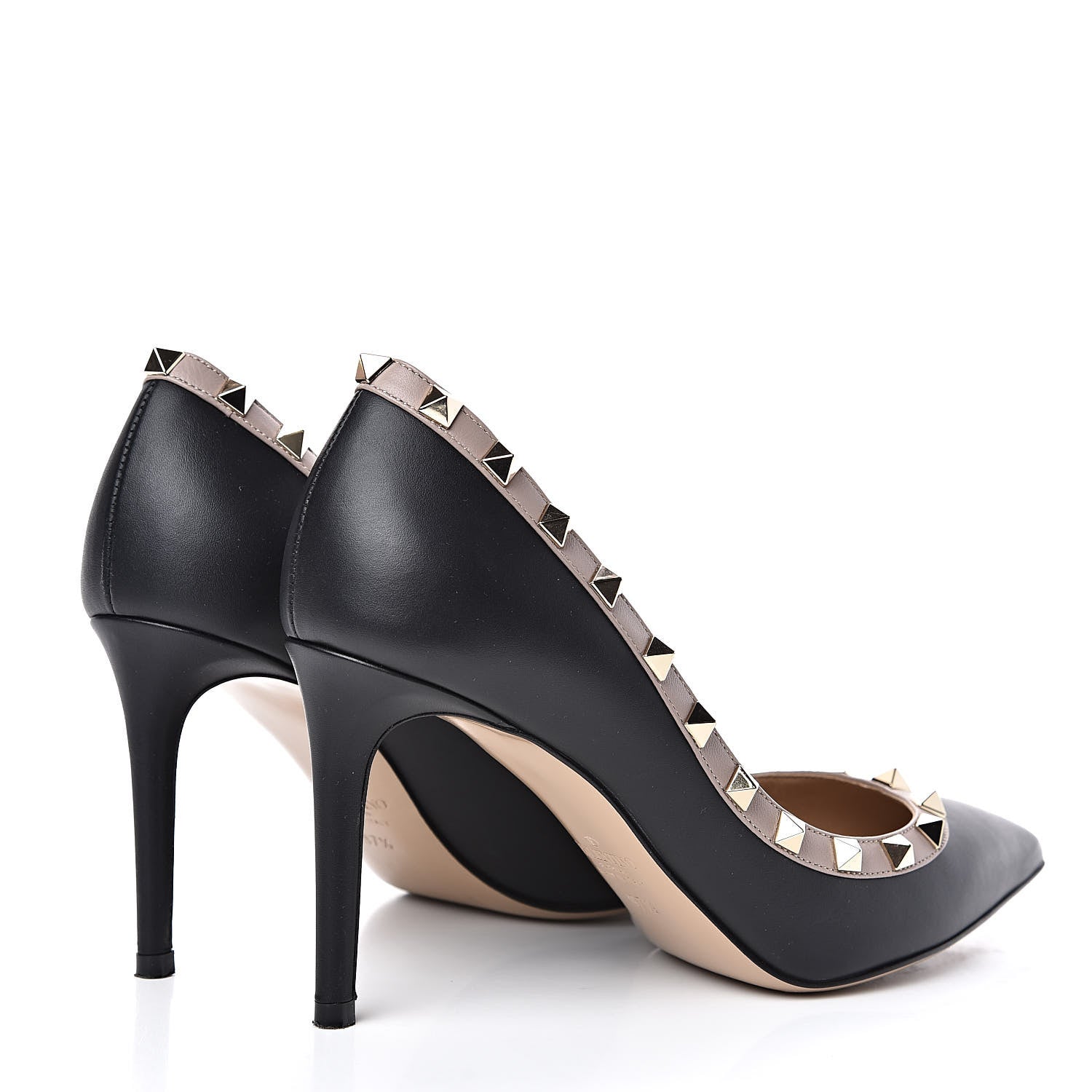 Valentino Garavani Calfskin Rockstud 85mm Pumps 37.5 Black Poudre 4 of 10