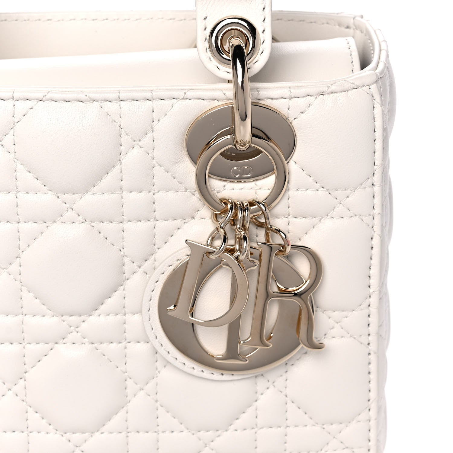 Christian Dior Lambskin Cannage Small My ABCDior Lady Dior White 8 of 12