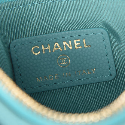 Chanel Caviar Chevron Quilted Small Cosmetic Case Green 6 of 8