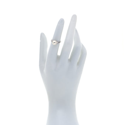 Mikimoto 18K White Gold Diamond Akoya Pearl 7.5mm Ring 49 5 2 of 6