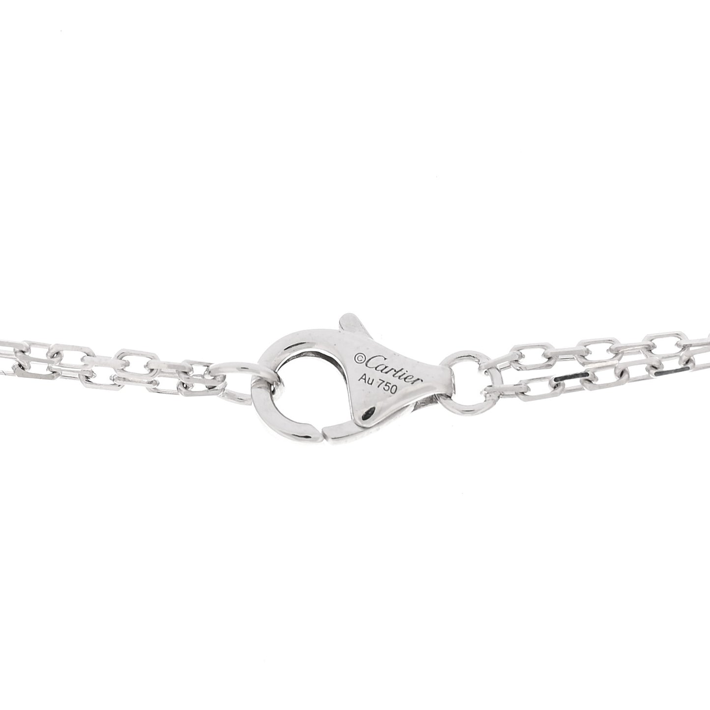 18K White Gold 2 Diamond LOVE Necklace