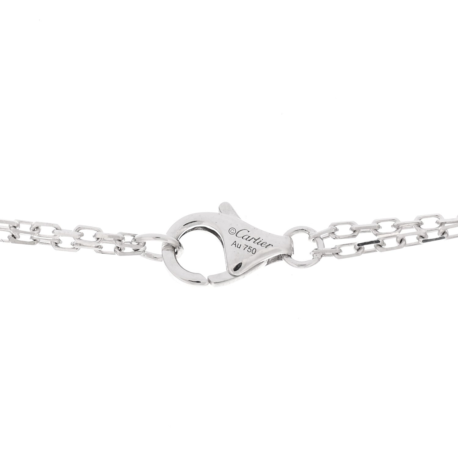 Cartier 18K White Gold 2 Diamond LOVE Necklace 4 of 5