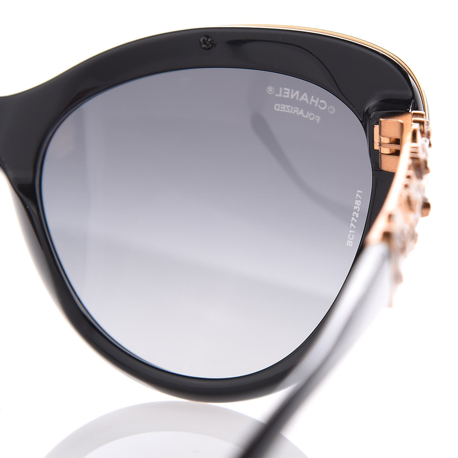 Chanel Polarized Bijou Cat Eye Sunglasses 5354 Black 8 of 9