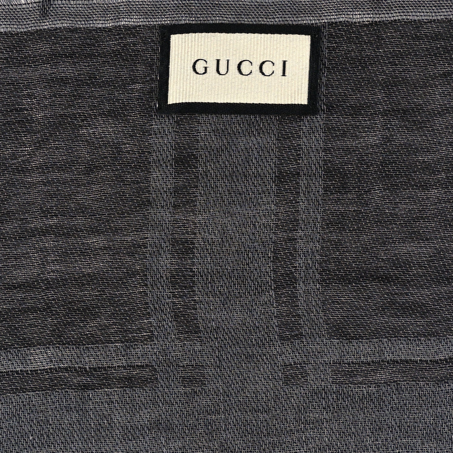 Wool Silk GG Monogram Diamante Plaid Surviee Shawl Graphite Black