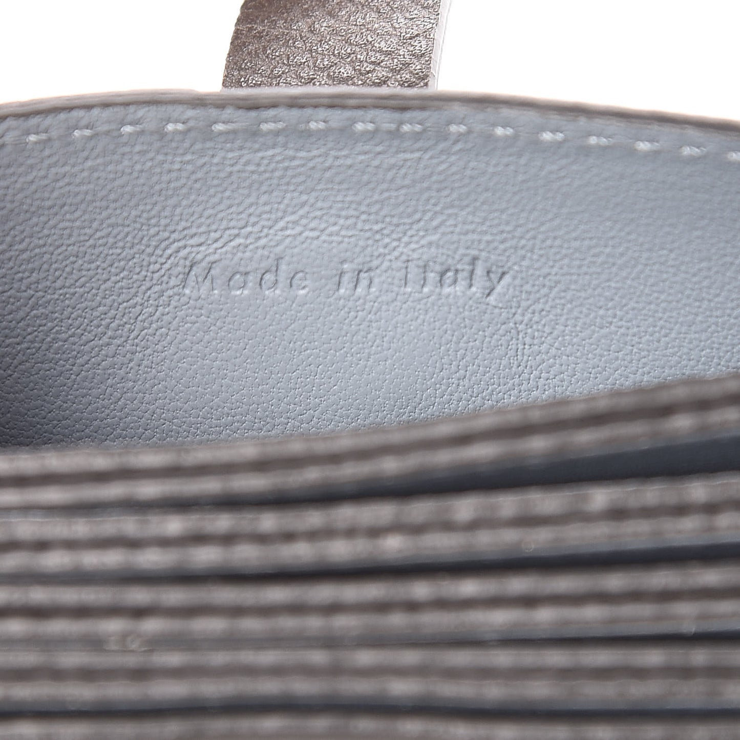 Grained Shiny Calfskin Accordion Card Holder Grey
