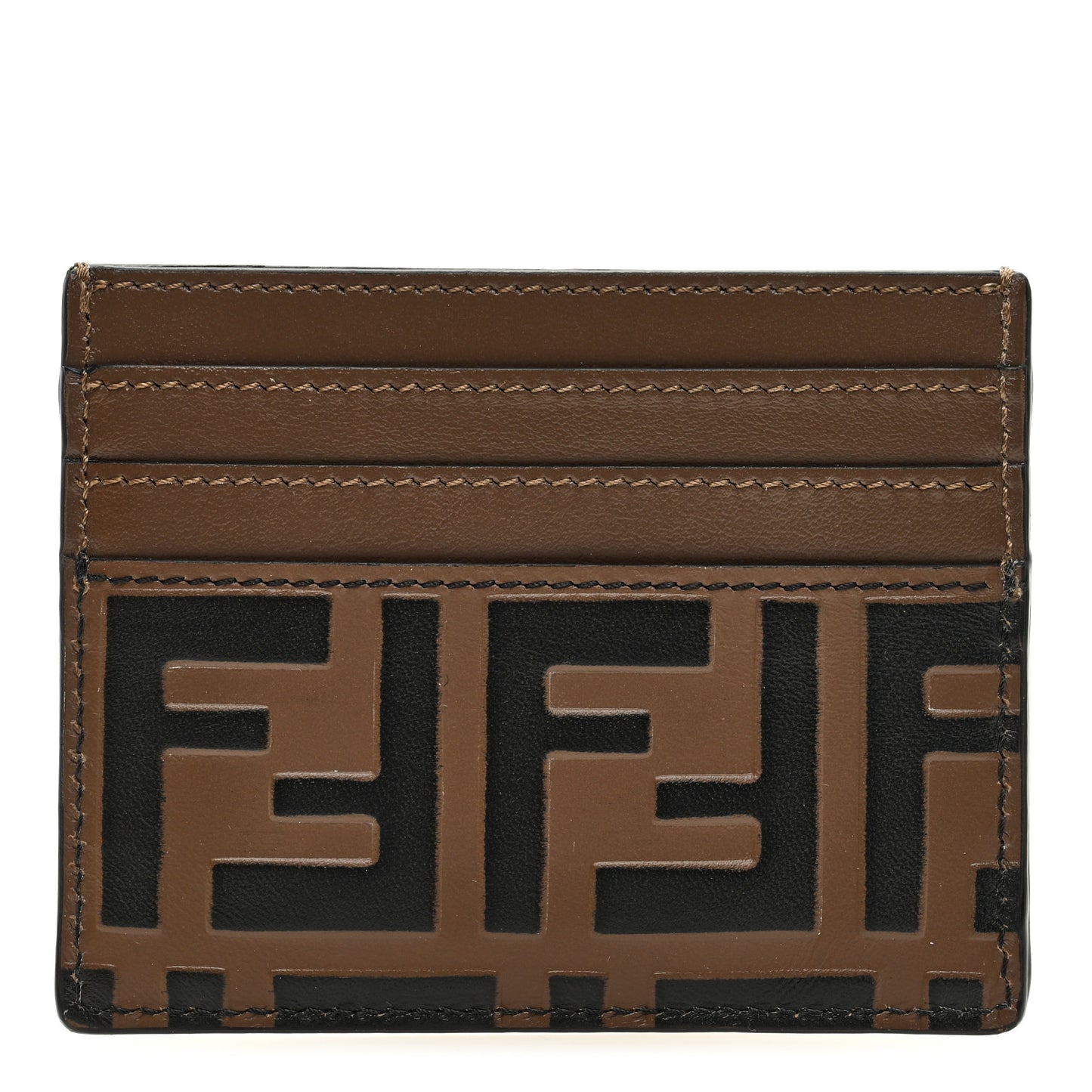 Vitello Soft Bi-Color FF 1974 Embossed Card Holder Maya Black