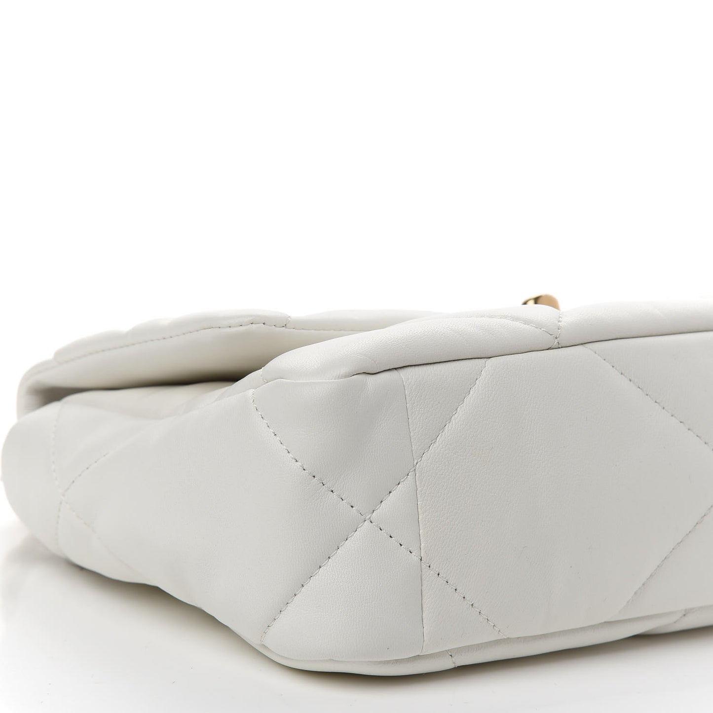 Goatskin Quilted Medium Chanel 19 Flap White