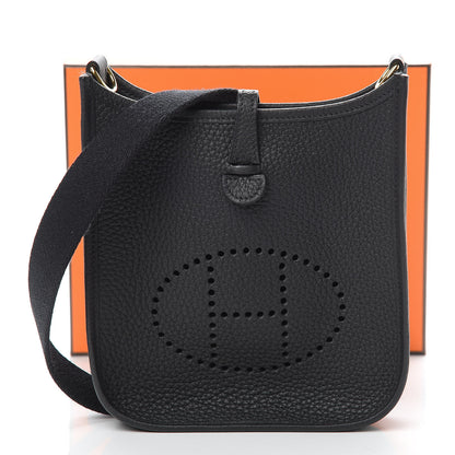 Hermes Taurillon Clemence Evelyne TPM Black 11 of 11