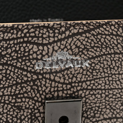 Delvaux Grained Calfskin MM Tribal Stitch Tempete Satchel Ebene Ivory Black 6 of 10