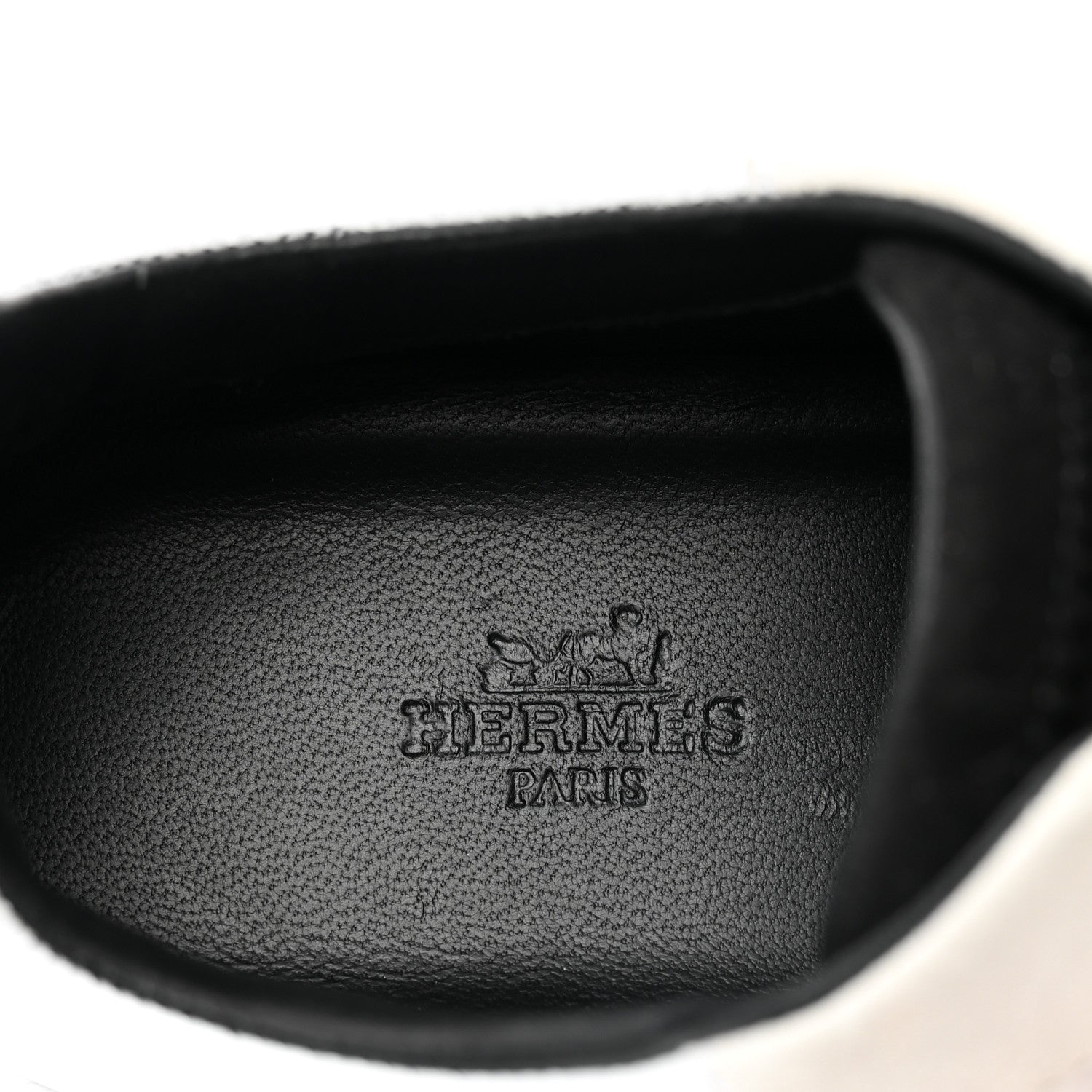 Hermes Goatskin Suede Goatskin Bouncing Sneakers 37 White Black 7 of 8