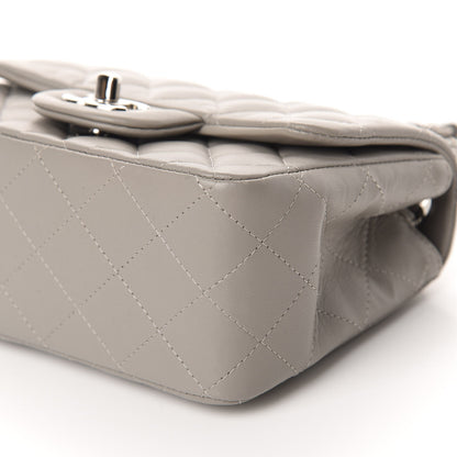 Chanel Lambskin Quilted Mini Square Flap Light Grey 7 of 11
