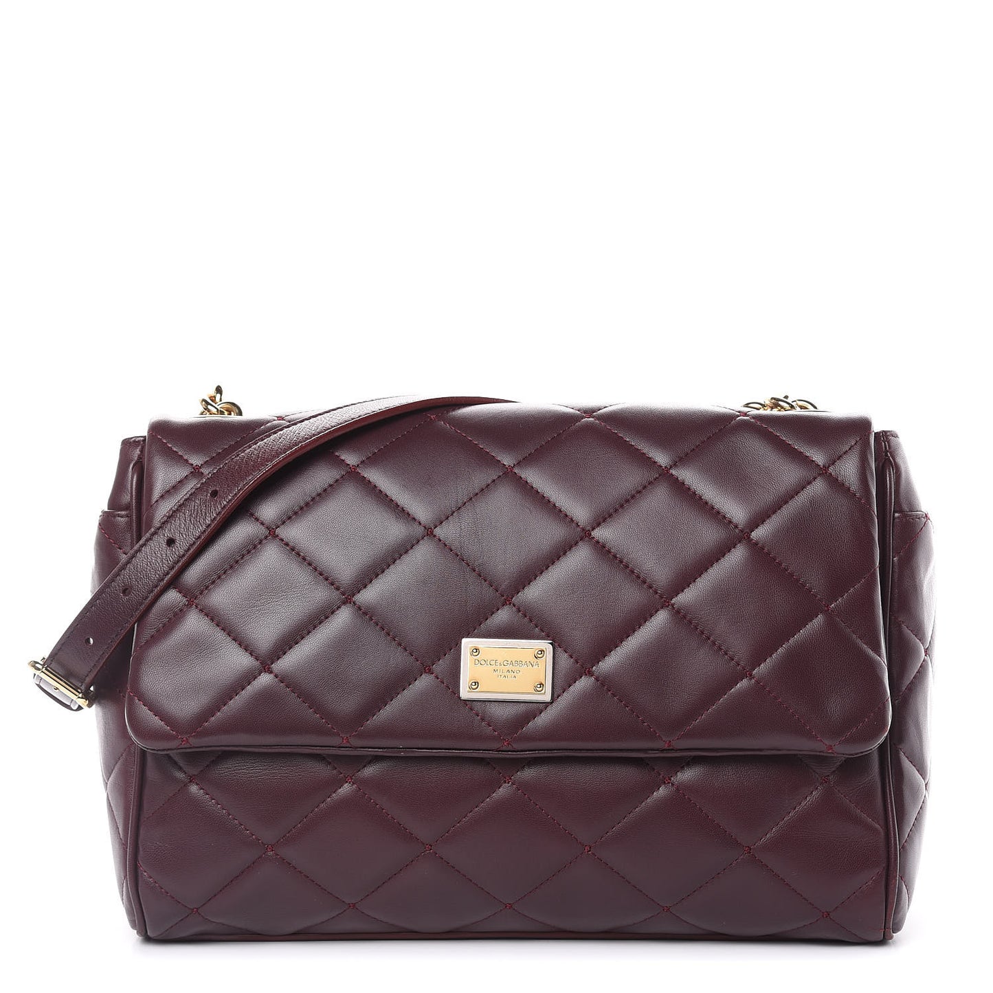 Lambskin Quilted Kate Shoulder Bag Burgundy