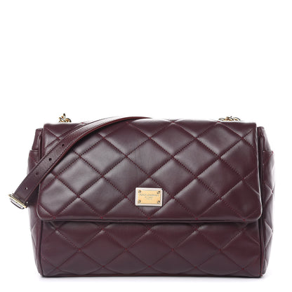 Dolce & Gabbana Lambskin Quilted Kate Shoulder Bag Burgundy 1 of 13