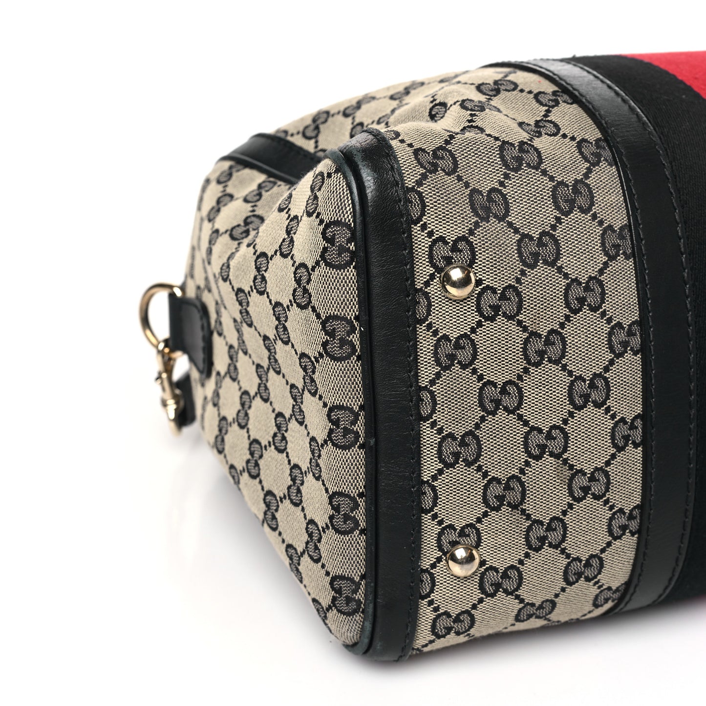 Monogram Selleria Calfskin Vintage Web Medium Boston Beige Blue