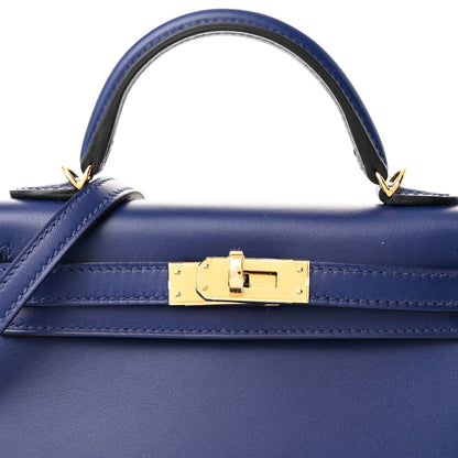 Hermes Tadelakt Mini Kelly Sellier 20 Bleu Saphir 8 of 11
