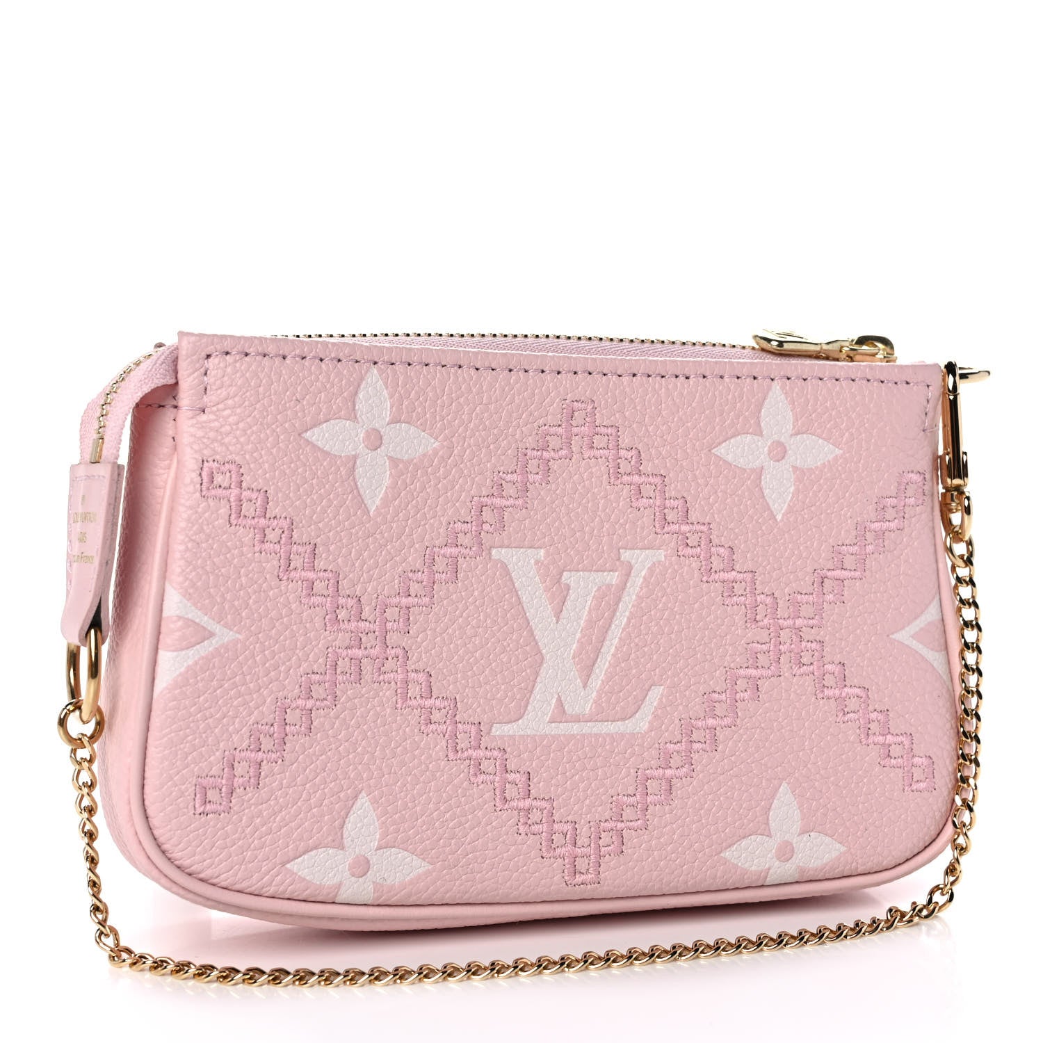 Louis Vuitton Empreinte Monogram Giant Broderies Mini Pochette Accessories Pink Creme 3 of 10