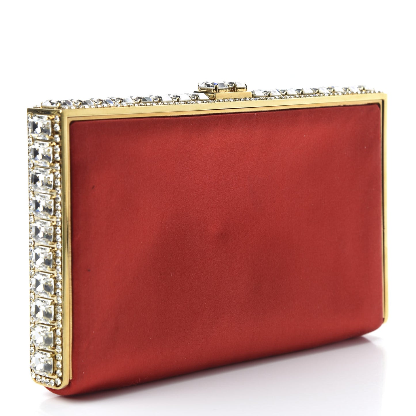 Crystal Embellished Clutch Bag Red