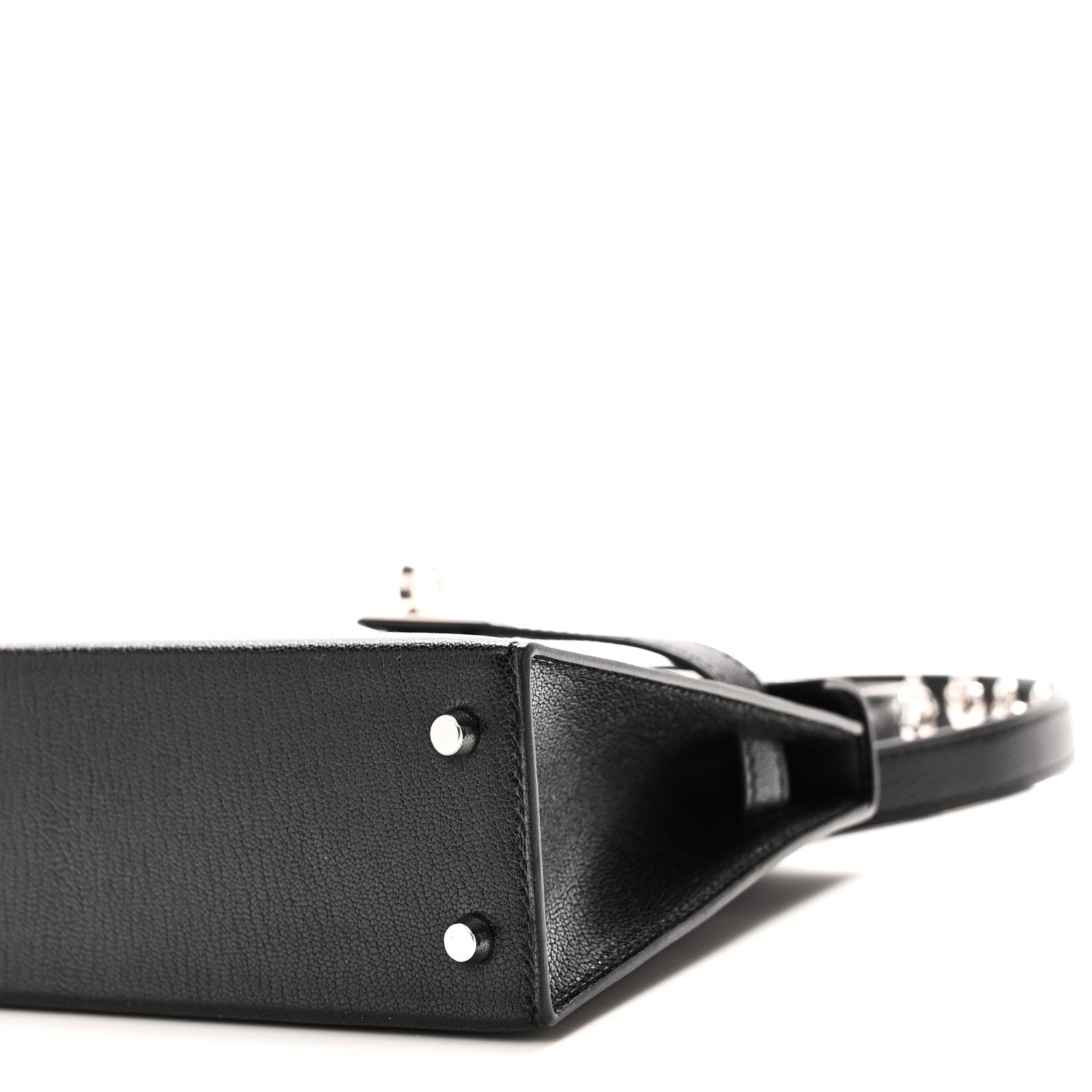 Hermes Chevre Chamkila Clou de Coeur Mini Kelly Sellier 20 Black 9 of 10