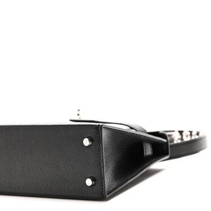 Hermes Chevre Chamkila Clou de Coeur Mini Kelly Sellier 20 Black 9 of 10