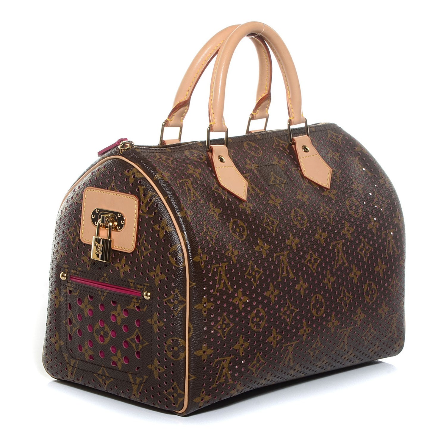 Monogram Perforated Speedy 30 Fuchsia
