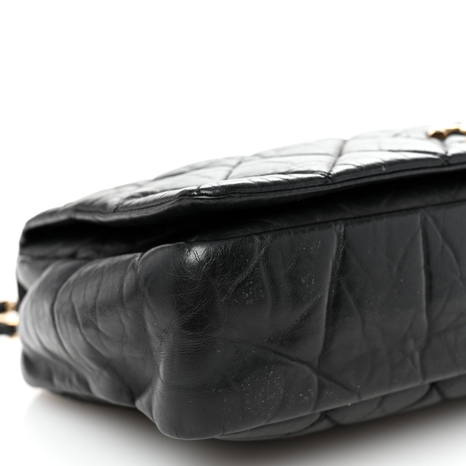 Chanel Aged Calfskin Quilted Medium Pondichery Flap Black 9 of 10