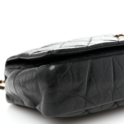 Chanel Aged Calfskin Quilted Medium Pondichery Flap Black 9 of 10