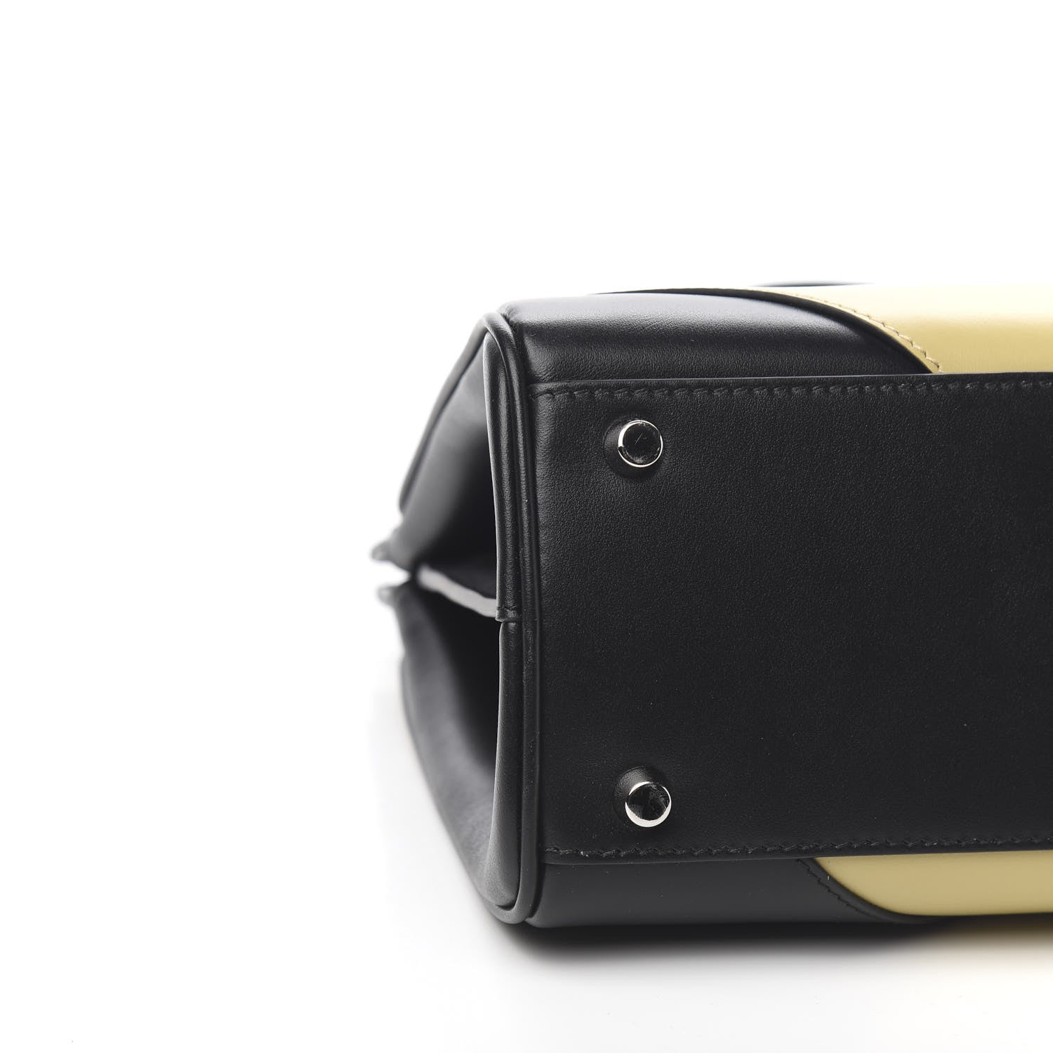 Gucci Smooth Calfskin Diagonal Striped Small Zumi Top Handle Bag Black Beige 6 of 8