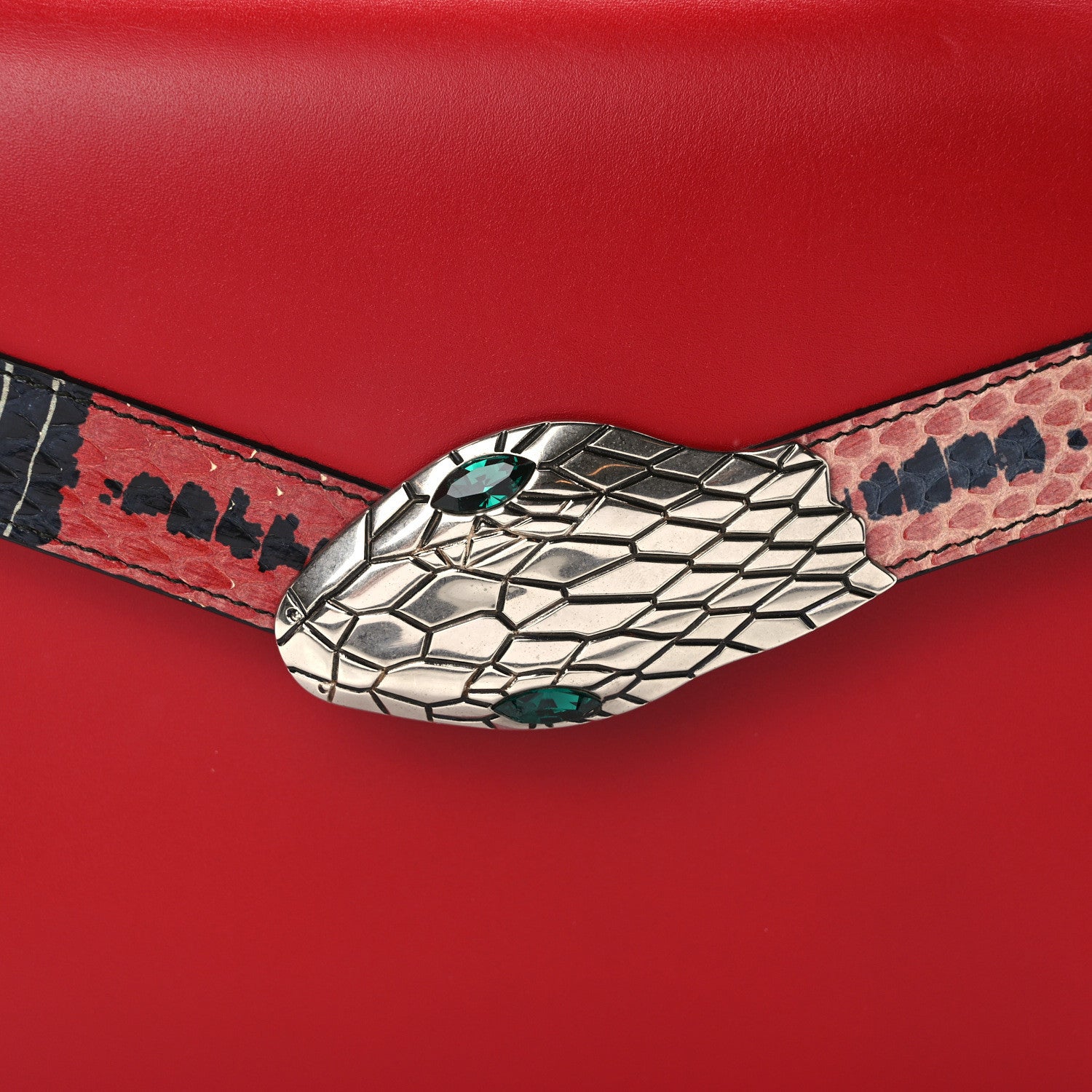 Gucci Calfskin Snakeskin Small Lilith Top Handle Bag Red 8 of 12