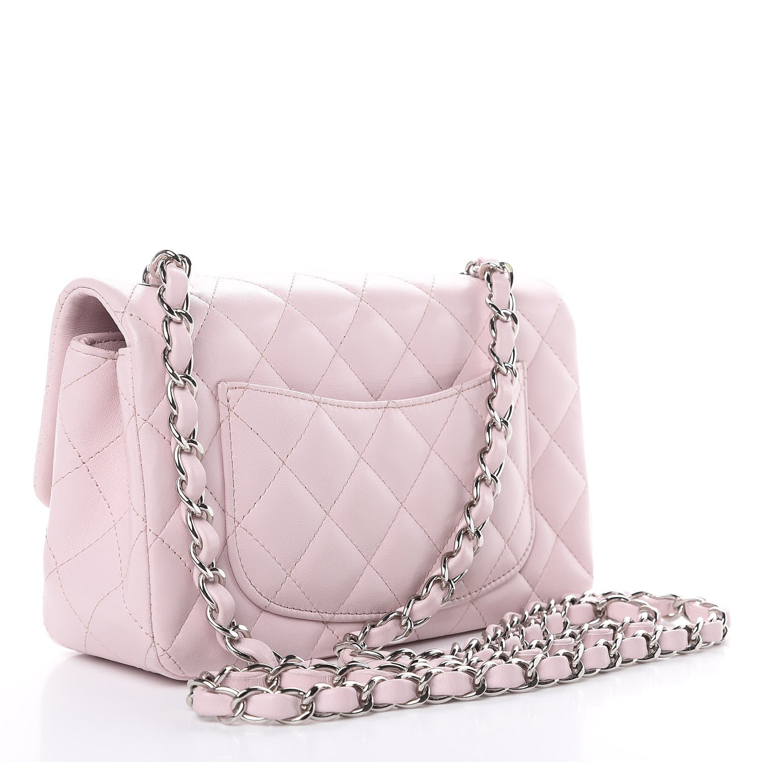 Chanel Lambskin Quilted Mini Rectangular Flap Light Pink 3 of 12