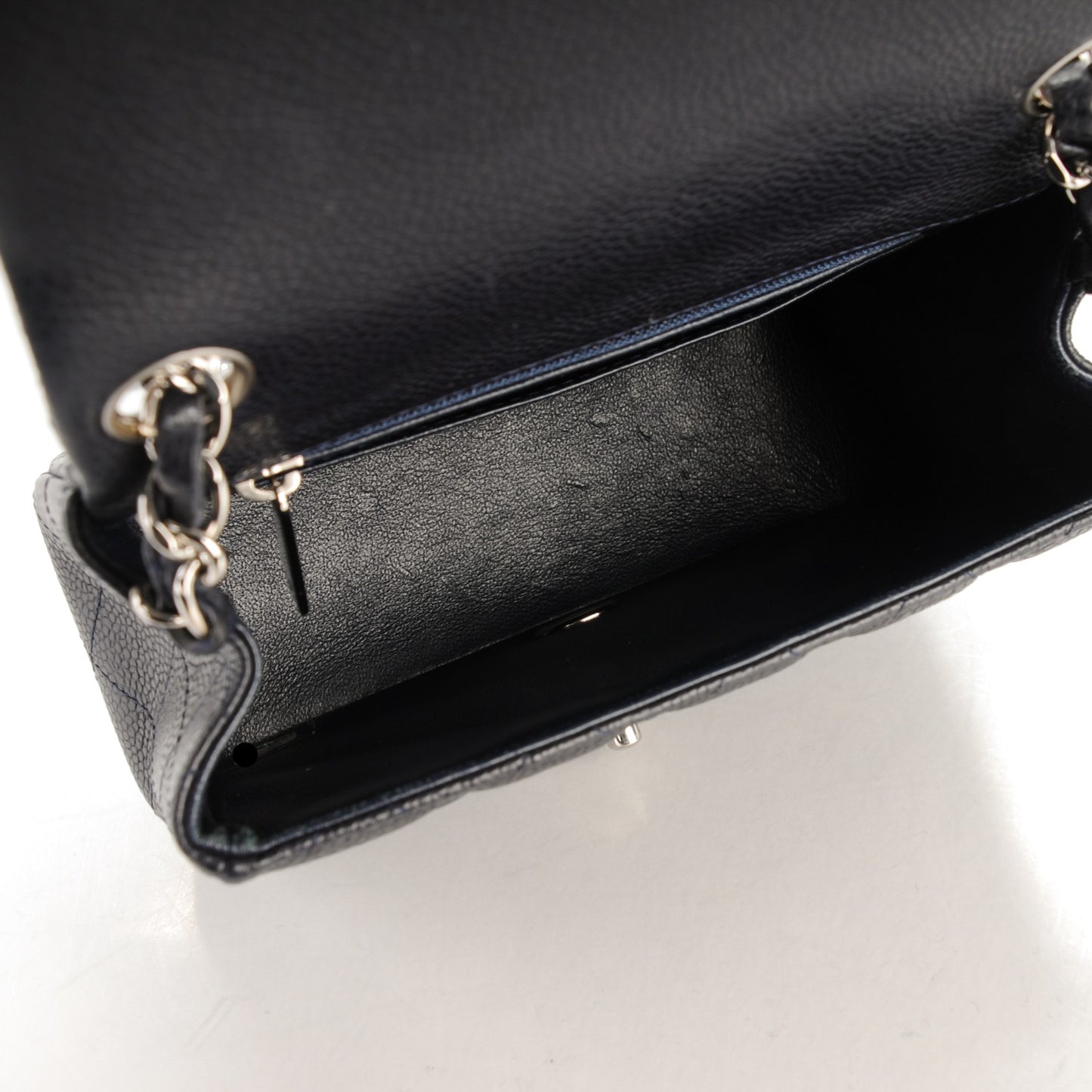 Caviar Quilted Mini Square Flap Navy
