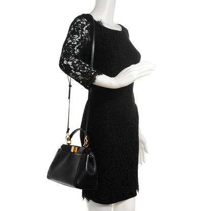 Fendi Nappa Mini Peekaboo Iconic Satchel Black 2 of 16