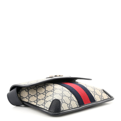 Gucci GG Supreme Monogram Web Small Ophidia Belt Bag 90 36 Beige Navy 4 of 12